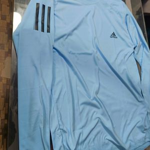 ADDIDAS SKY BLUE FULL SLIVES SPORTS TSHIRT