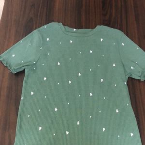 Cute Green Heart T Shirt