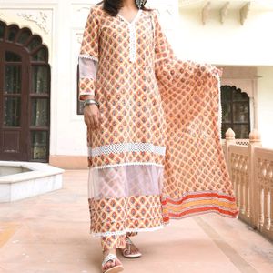 Orange White Bunaai Suit Set 3 M