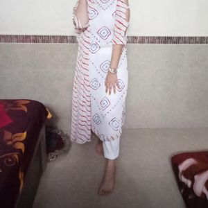 Bandhej Print Kurta With Dupatta