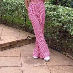 Gingham Bootcut Pants🤍