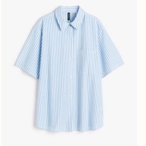 H&M Y2k Pinteresty Oversized Blue Pastel Shirt