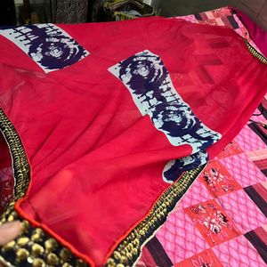 Dark Pink Saree