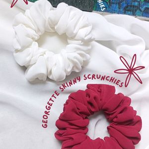 White& MaroonSkinny Scrunchies+ Free Scrunchie