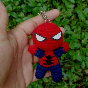 Crochet Red And Blue Spiderman Keychain ❤️🕷️🕸️