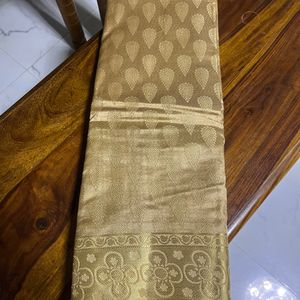 Golden Tussar Silk Saree at Offer Price