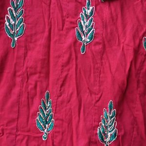 NEW MAROON EMBROIDERY KURTA