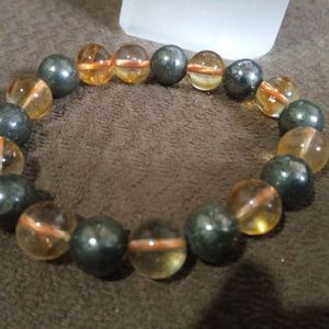 Energized citrine and pyrite good luck bracelet