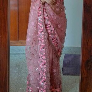 Pink Designer Saree