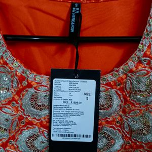 Trendy Orange Heavy Kurta