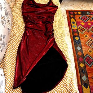 Metallic Red Bodycon Date Night Dress