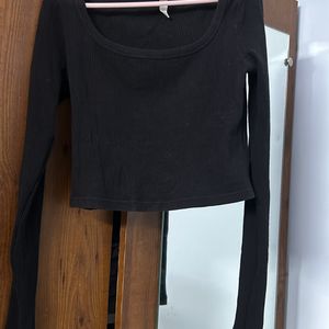 H&M Black Ribbed Top