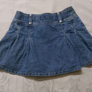 Y2k Denim Pleated Skirt