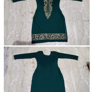 Bottle Green Sharara 3 Pieces Suit