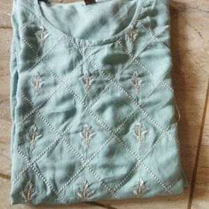 Blue Colour Beautiful Kurta With Embroidery