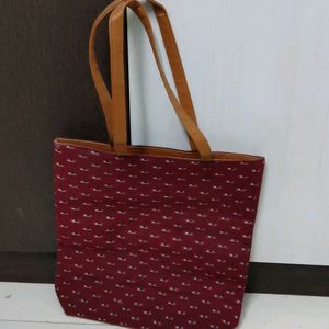 Maroon Ikkat Print Handbag