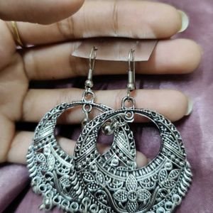 Oxidised Silver Jhumkas