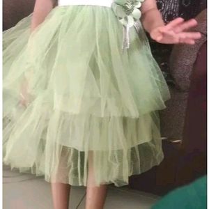 Party Frock Gown Green Kids