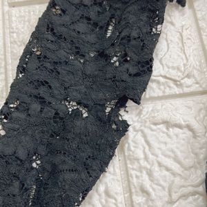 Padded Shoulder Lace Shrug