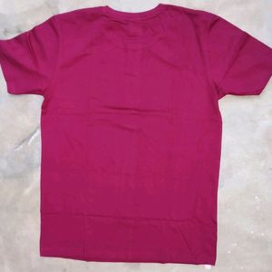 Brand New Maroon Printed Pure Cotton T-shirt