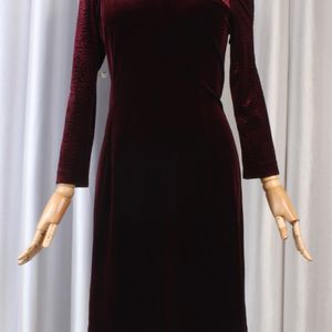 Korean Autumn Velvet Dress