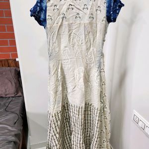 NAVRATRI SPECIAL Cream & Indigo Indo Western Gown