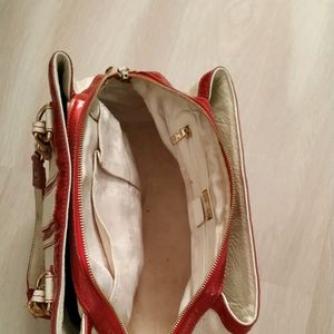 Daks 100% Original Genuine Leather Cream / Red Bag