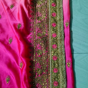 Rose Colour Catlog Full Thread Work Designer Saree