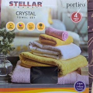 New Portico Towel Set Of 4 ( In Packaging)