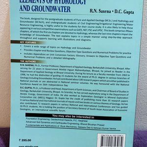 Elements Of Hydrology And Groundwater