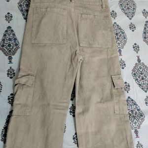 Cream Colour Cargo Pant For Women