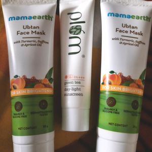 Mamaearth Earth Facemask And Plum Sunscreen