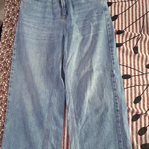 Denim Blue Wide Leg Jeans