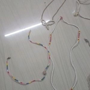 4 Bracelets 6 Korean  Necklace Set