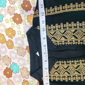 Woww Black Kurti, Leggings With Dupatta