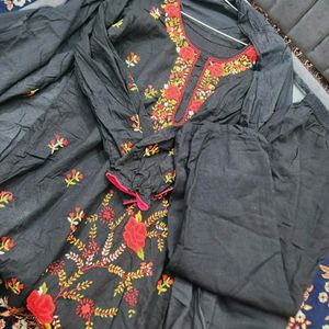 Black Suit  With Hand Embroidery Work