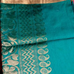 Peacock Colour Saree New