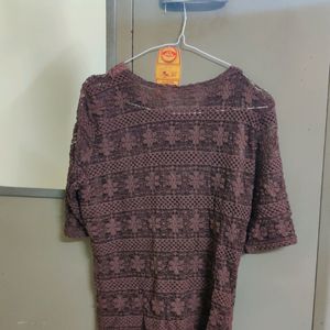 Coffee Brown Crochet Top