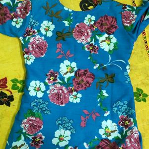 Floral Blue Kurti