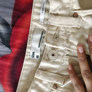 Bershka Beige Ripped Jeans