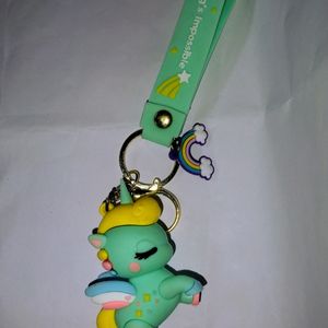 Green Unicorn Key Chain