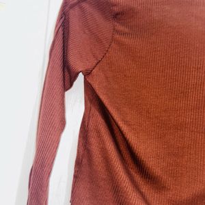 Women Brown Colour Crop Top