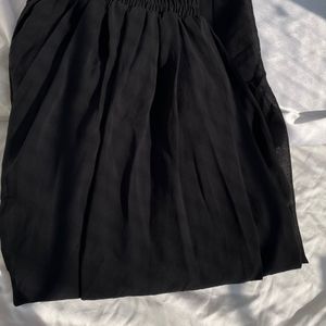 Black Pleated Skirt Shorts Plazo