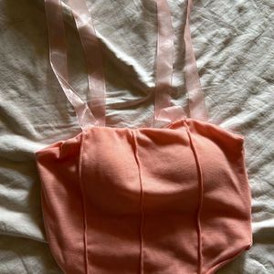 Peach Thailand Tie Up Corset Type Padded Top For