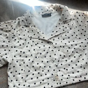 Polka Dot Puff Sleeve Top