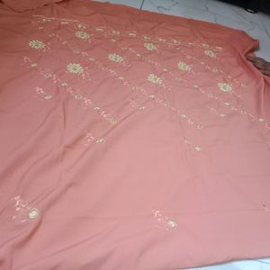 satin dress material with work