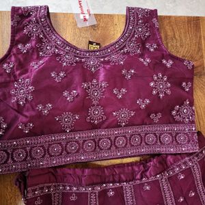 Stunning Wine Purple Lengha Choli XXL