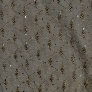 Beige Shimmering Fabric For Lehenga 8 Meter