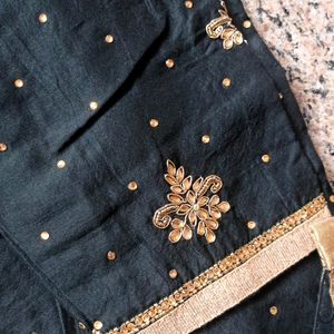 Z Black Wedding Kurti Dupatta Set