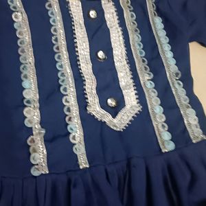 Navy Blue Sharara Set For Girls